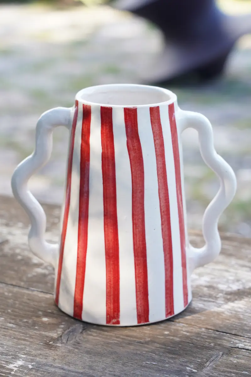Vaso / Caraffa Artigianale in Ceramica Bicolor
