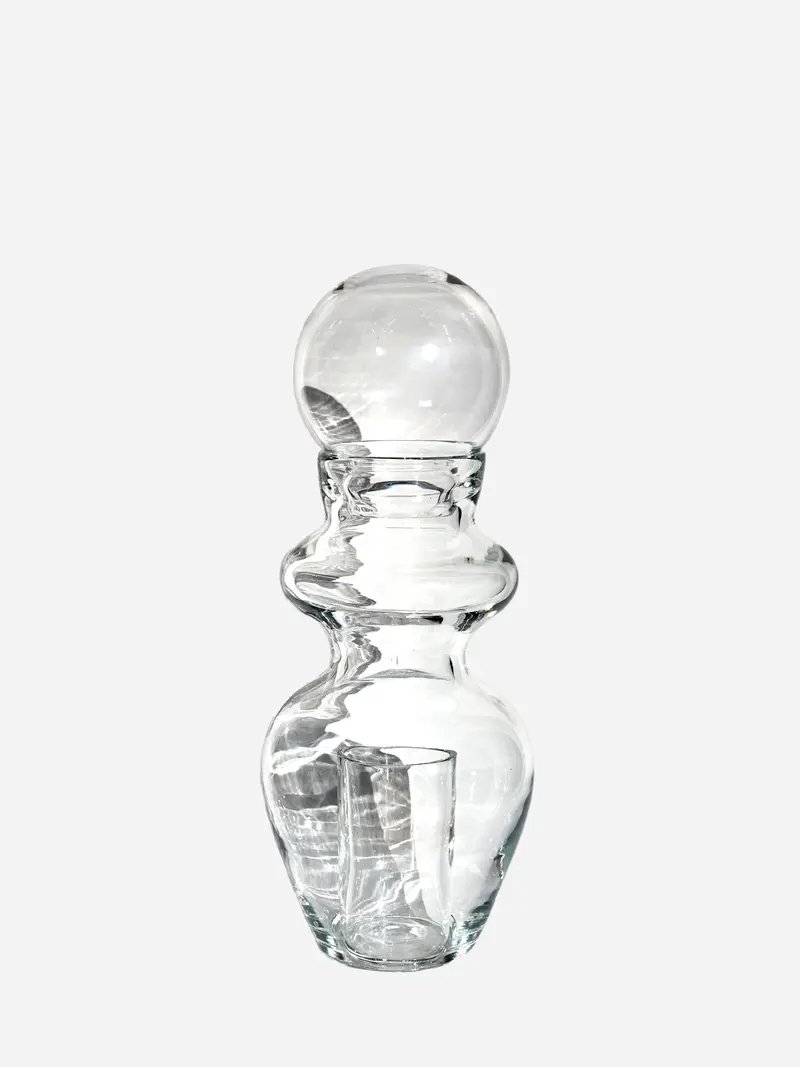 Vaso di cristallo trasparente