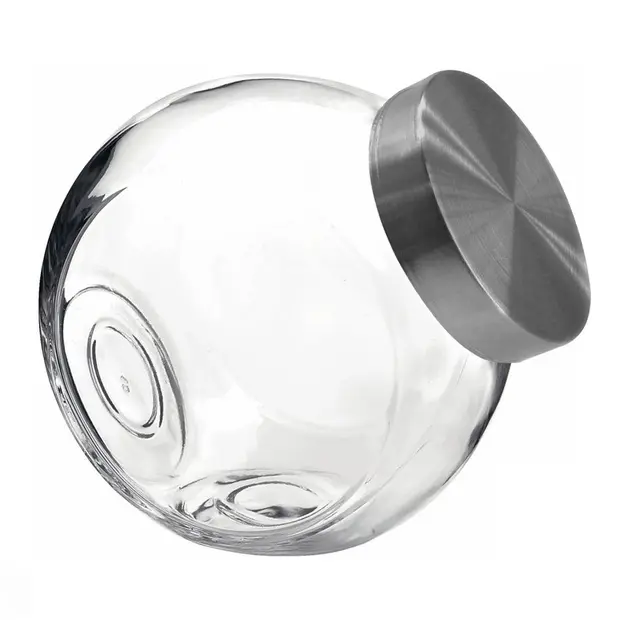 Vaso in Vetro da 3L con Coperchio Satinato - Contenitore Ermetico, Design Moderno