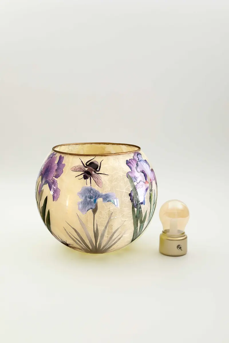 Vaso o Lanterna "iris blu"