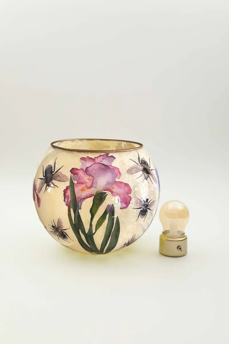 Vaso o Lanterna "iris rose"