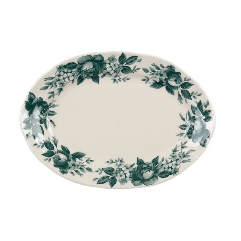 Vassoio Ovale in Ceramica con Stampa Floreale – Collezione Splendor by Blanc MariClò