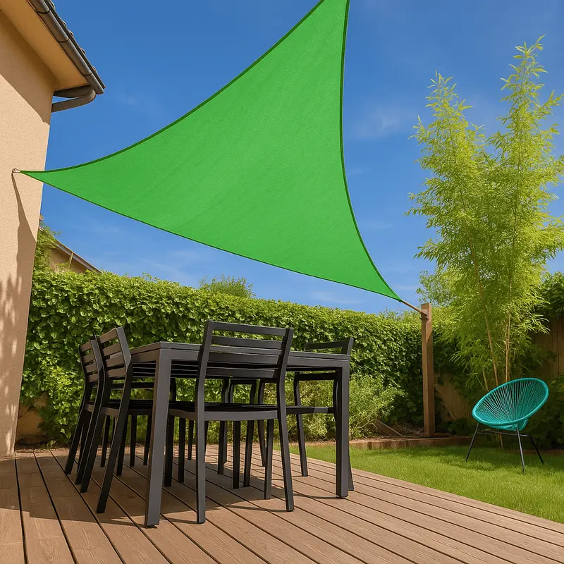 Vela Ombreggiante Triangolare Verde – Lato 3 m, 3,6 m o 5 m