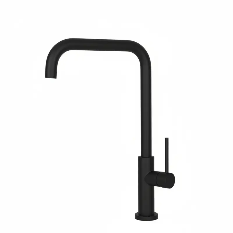 Vema Roy rubinetto cucina canna quadrata girevole nero opaco V31020