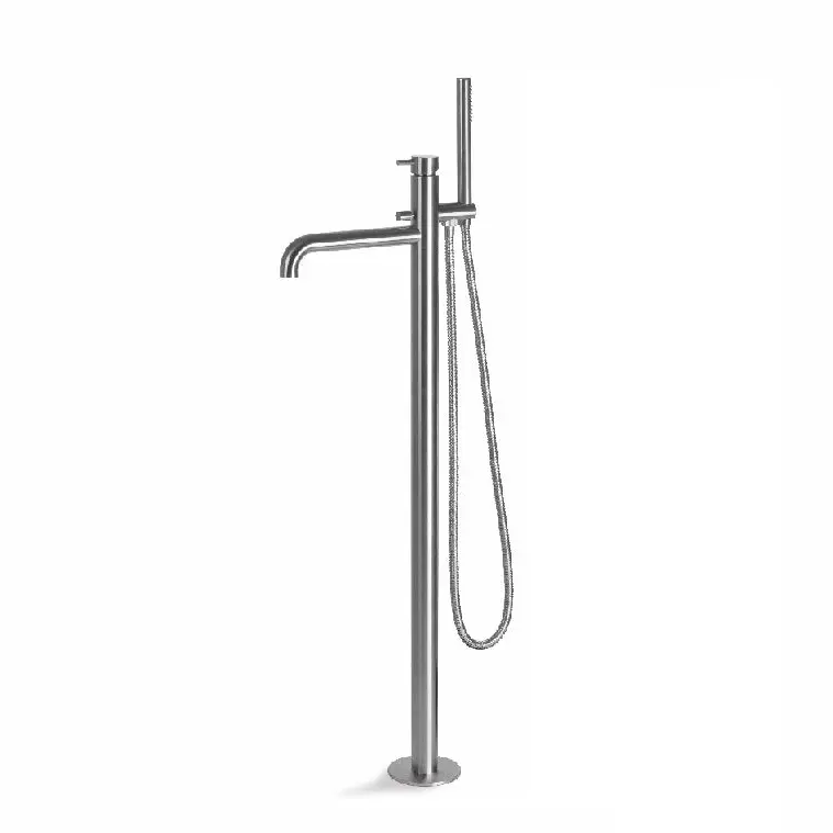 Vema Steel Otago rubinetto vasca da bagno a pavimento con doccetta V17195 + V00004