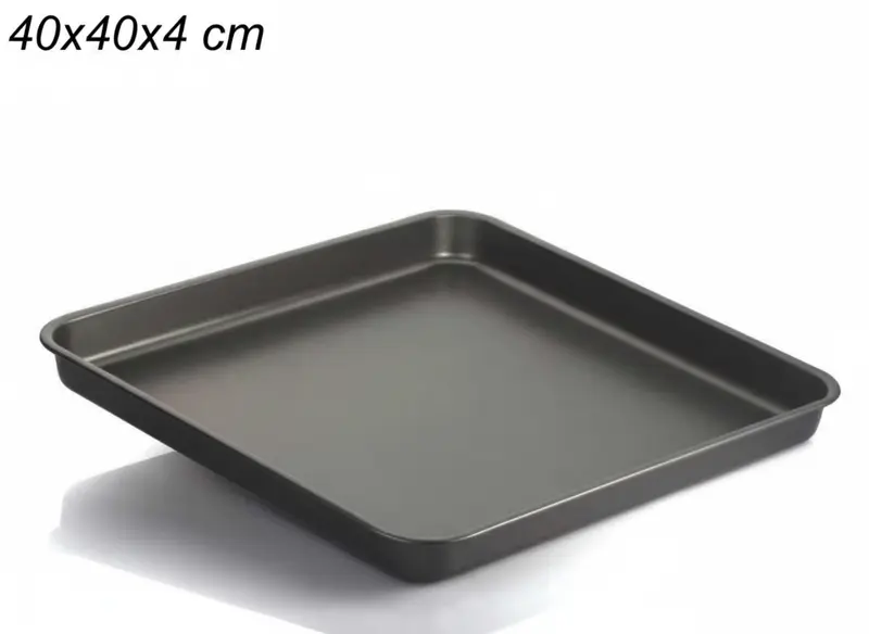 Vespa Teglia da Forno Bassa 40x40 cm h 4 cm Alluminio – Rivestimento Antiaderente Professionale per Pizza e Pasticceria