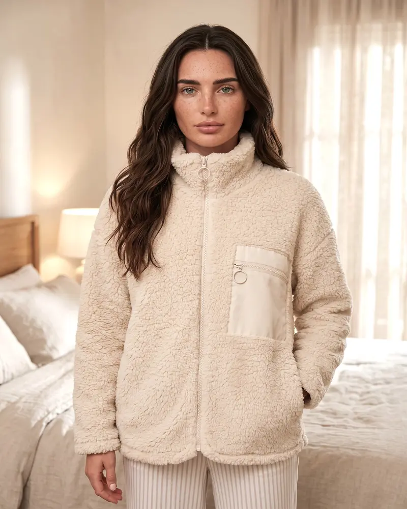 Vestaglia Donna Admas Invernale in Pile Sherpa con Zip Art. 57541