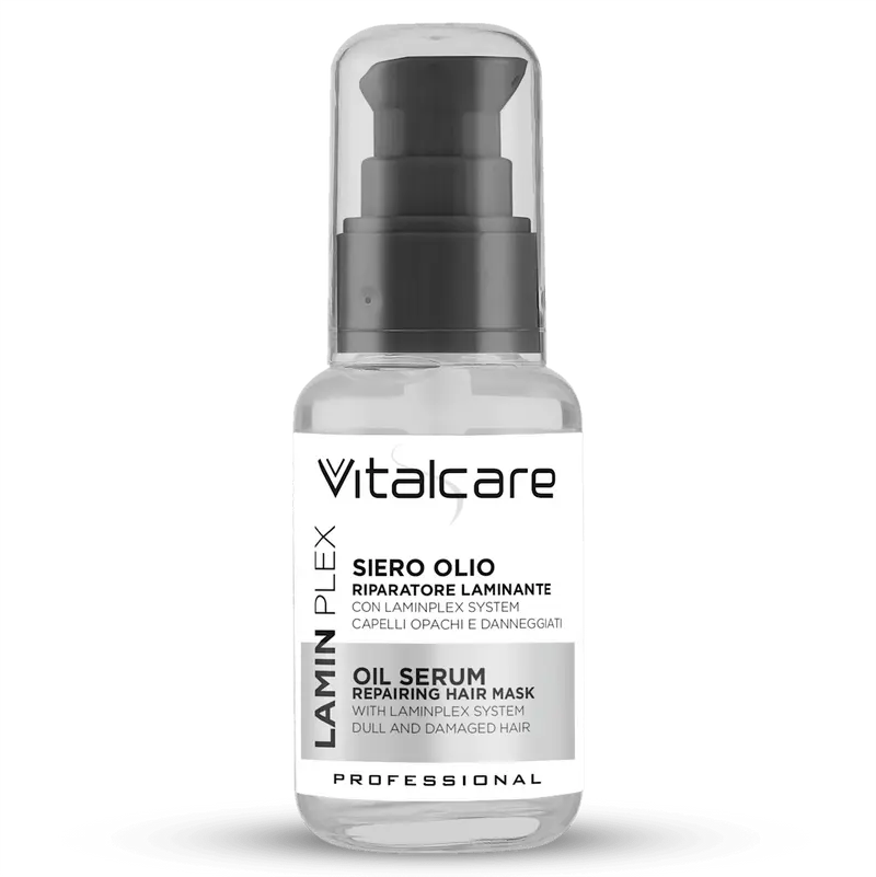 Vitalcare Laminplex Siero Olio Riparatore Laminante 50ml – Trattamento Professionale In&Out per Capelli Opachi e Danneggiati – 5x Più Idratati e Luminosi