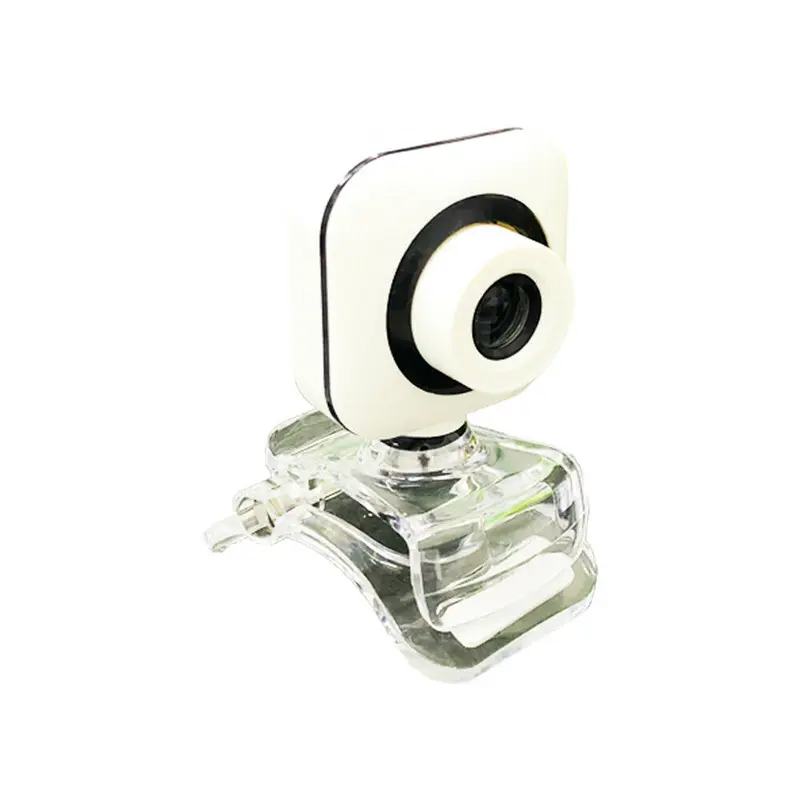 Webcam con microfono USB 2.0 per PC Plug and Play bianca