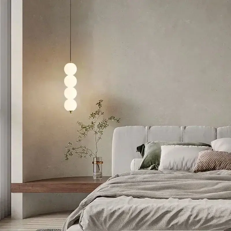 White Ball Pendant Light for Bedroom Or Living Room