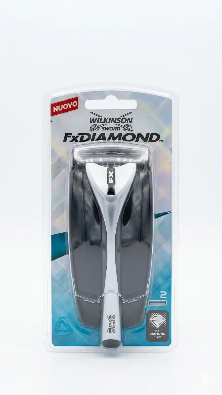 Wilkinson Sword FX Diamond Rasoio Storico Anni 90 | NUOVO in Blister | Sistema a Lame Flessibili con Rivestimento in Diamante