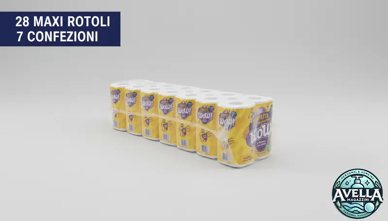 Wow! Carta Igienica Doppio Velo BOX 28 Rotoli (7 Pack da 4) – Formato Compatto Salvaspazio, Morbida e Resistente – Scorta Convenienza per Casa, B&B e Uffici – Spedizione Inclusa