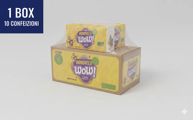 WOW! Tovaglioli Monovelo MAXI BOX 10 Confezioni – 100% Pura Cellulosa 30x33 cm – Certificati Uso Alimentare – Scorta Convenienza Casa, Bar e Ristorazione