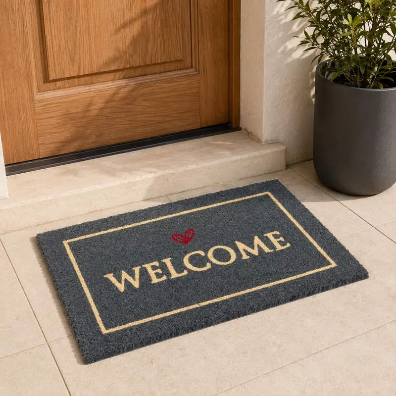 Zerbino da Esterno Welcome 40x60 cm in Cocco Naturale Antiscivolo – Antracite